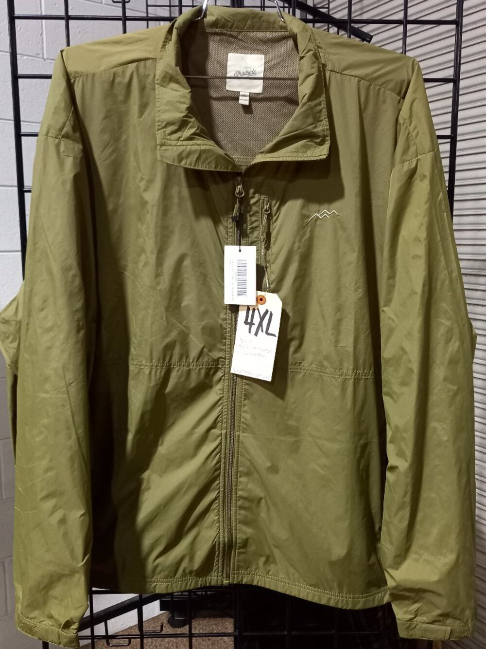 Mens Windbreaker Lightweight Packable Jacket Light Olive | 4XL
